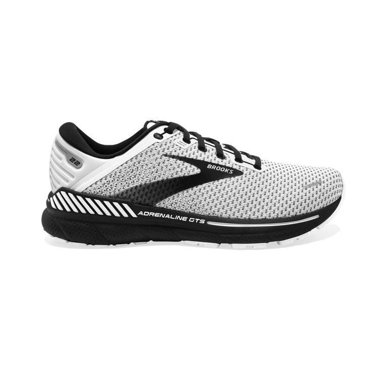 Brooks Adrenaline GTS 22 Supportive Men's Road Running Shoes - White/Grey/Black (02965-DLMP)